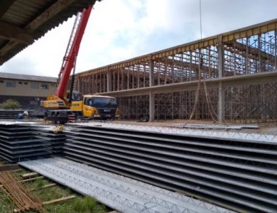 Içamento de lajes em obras ou construção civil