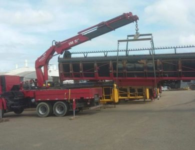 Descarregamento de plataforma de colheitadeira